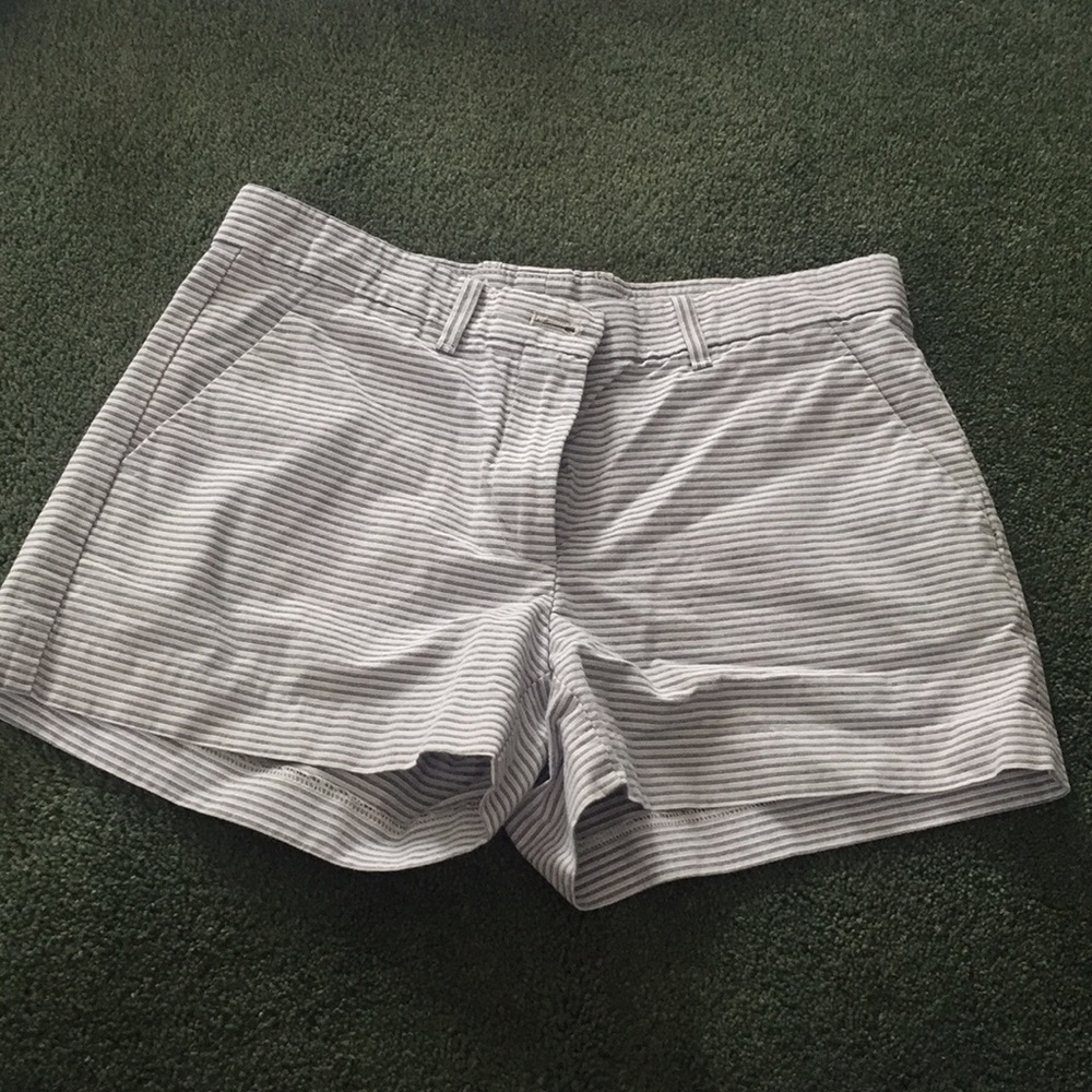 Grey and white striped shorts